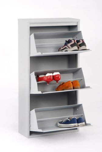 Jan Kurtz 497615 Schuhschrank Big Shoe 3 alu matt struktur mit 3 Klappen 105 x 52 x 22 f&uuml;r Preisvergleich