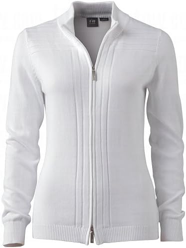 Nivo Sports Ladies Full-Zip Mock Sweater Large White