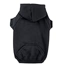 Zack &amp; Zoey Polyester/Cotton Basic Dog Hoodie, Medium, 16-Inch, Jet Black