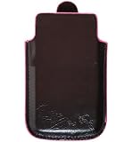 HTC My Touch 3g, HTC Driod Eris, Motorola Driod, Motorola Cliq Xt, HTC Incredible Black Slim Carrying Case (Black Pink with No Clip)