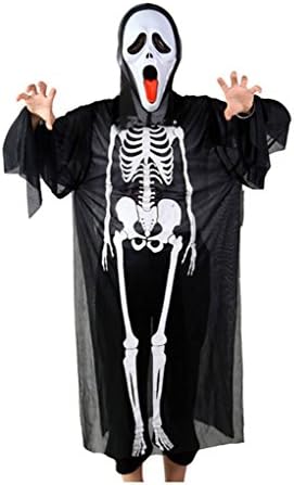 SANSEIJH Halloween Skeleton Man Scary Bone Suit Adult Costume Unisex