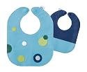 Mod Dots Blue Baby Leather Bib