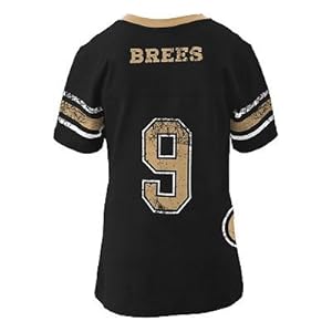 adidas New Orleans Saints Girls Drew Brees T-Shirt (Large (6X))