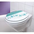 Toilettensitz WC Toilette Deckel Blumen u. Streifen Sitz Klobrille MDF