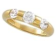 14K Yellow Gold Diamond Three-Stone Band - 1.20 Ct.
