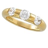 14K Yellow Gold Diamond Three-Stone Band - 1.20 Ct.