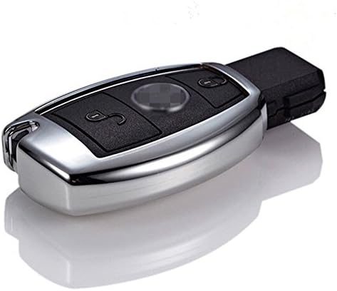 Chrome TPU Soft GEL Sharp Remote Key Case Cover Fob Shell For Mercedes-Benz (Silver)