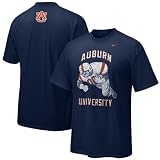 Nike Auburn Tigers Navy Blue Old School Football T-shirt