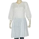 Comfortable Clothes Womens Top Kurti Fashion of India Chikan Embroidery Size L