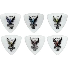 Clayton Acetal Rounded Triangle Picks, .38MM 1 Dozen by 
