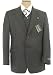 Ralph Lauren Mens 2 Button 3 Piece Dark Gray Pinstripe Wool Suit - Size 42S