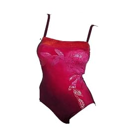 Roxanne Lingerie Bandeau Tank Swimsuit E76080 10/34C Mulberry