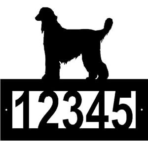 Custom Crafted Afghan Hound Steel Address Sign