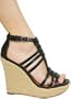 Fashion Vintage Casual Woven Raffia Wedge Sandal from Hot Fash Shoes - CANE Black