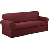 Maytex Stretch Reeves 2-Piece Slipcover - Sofa - Red