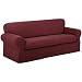 Maytex Stretch Reeves 2-Piece Slipcover, Sofa, Red
