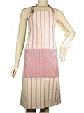 Homespun blue or red striped and gingham French country apron,Red