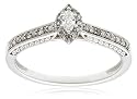 14k White Gold, Marquise Diamond Promise Ring (1/5 cttw, G-I Color, I2-I3 Clarity), Size 7