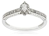 14k White Gold, Marquise Diamond Promise Ring (1/5 cttw, G-I Color, I2-I3 Clarity), Size 7