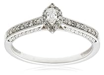 14k White Gold, Marquise Diamond Promise Ring (1/5 cttw, G-I Color, I2-I3 Clarity), Size 7