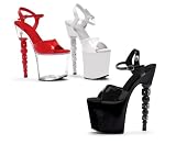 757-JULIET, 7.5 Dice Heel Sandal by Ellie Shoes