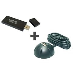 1x Wireless LAN USB 2.0 Adapter 54 MBit 802.11g + 1x Verlängerungskabel USB 2.0 mit Docking Station - Set