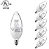 LE&reg; 5W Dimmable C37 E12 LED Bulbs, LED Torpedo, 40W Incandescent Bulbs Equivalent, UL Listed, Candelabra Bulbs, 350lm, 120&deg; Beam Angle, Warm White, 2700K, LED Candle Bulbs, LED Light Bulbs, Pack of 5 Units