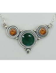 Sterling Necklace Fluorite and Amber When You Need Just a Little Bit of Color, Made in America