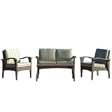 Lassen Outdoor Brown Wicker Sofa Set