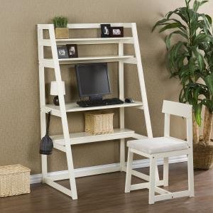 Marley Ladder Desk Chair Set - White