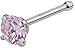 Forbidden Body Jewelry Nose Rings Surgical Steel Pink Cubic Zirconia Crystal Nose Stud 20G (3mm)