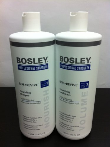 BOSLEY BOS REVIVE Shampoo and Conditioner Set Liter 33.8 oz Visible Thining Non Color Treated hair