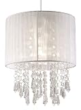 White Ribbon Ceiling Pendant Shade mit Plexiglas Droppers - HL020521