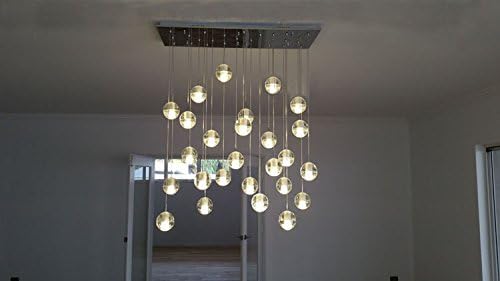 Phube Lighting LED Meteor Shower Chandelier Light Fixtures Stairwell Chandelier Modern Foyer DIY Crystal Chandelier (LED Cool White)