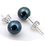AugustinaJewelry Freshwater Cultured 6.5-7.0mm Black Pearl Earrings with Silver Mount