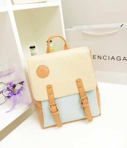 Women's Retro Vintage Casual Blue Pu Backpack