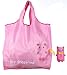 Reusable Shopping Tote Bag - Folded into a Piggy - Pink