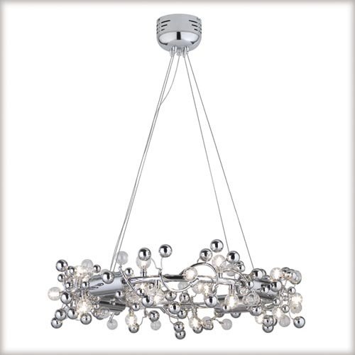 Paulmann 79490 Living Sfera Pendell. 20x10W G4 Chrom transparent 230V/12V Metall/Glas Preisvergleich