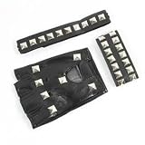 Punker Set Handschuh Armband Halsband Zubehör