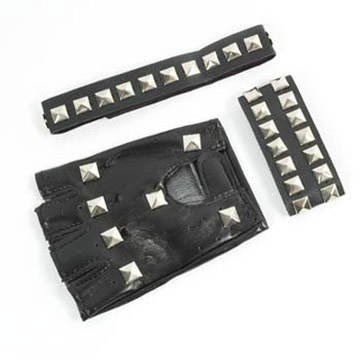 Punker Set Handschuh Armband Halsband Zubehör