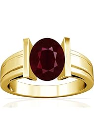 18K Yellow Gold Oval Cut Ruby Solitaire Ring