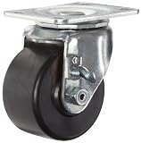E.R. Wagner 1F58 3″ Diameter Polyolefin Wheel Low Profile Swivel Plate Caster with Thumb Screw Brake, 3-3/4″ Length X 2-3/4″ Width Plate, 350 lbs Capacity Range, Roller Wheel Bearing Reviews