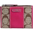 Coach Khaki Signature Mini Skinny Berry Stripe Coin Key Bag 42191
