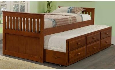 Twin Captain Bed with Trundle Finish: Light Espresso
