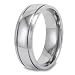 Domed Grooved High Polished Titanium Ring (7mm) - Sizes 6 - 13