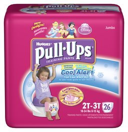 Huggies Pull Ups Training Pants for Girls with Cool Alert, Jumbo Pack, Size 2T 3T 26 ea