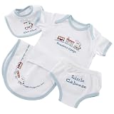 Baby Aspen Precious Cargo4 Piece Embroidered Layette Set with Keepsake Train Giftbox, 0-6 Months