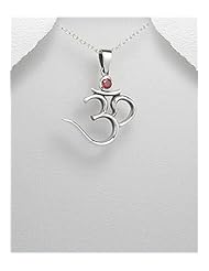 Om CZ Pendant Necklace In 92.5 Sterling Silver
