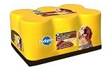 Pedigree Meaty Ground Dinner (Chunky Beef/ Bacon & Cheese) Food for Dogs, 6-Count, 13.2-Ounce Cans (Pack of 4)