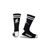 Hockey Player Half Cushioned Crew Socks - Black/White (One Size Fits All)